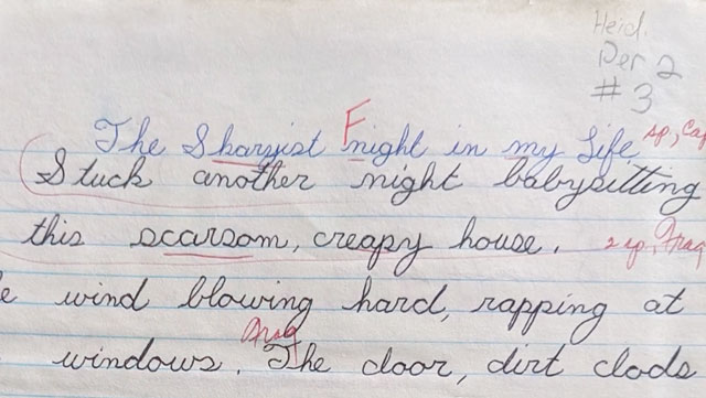 school assignment with F grade
